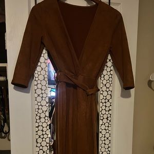 Brown suede jumpsuit